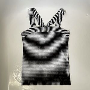 Loft crossed back striped sweater tank